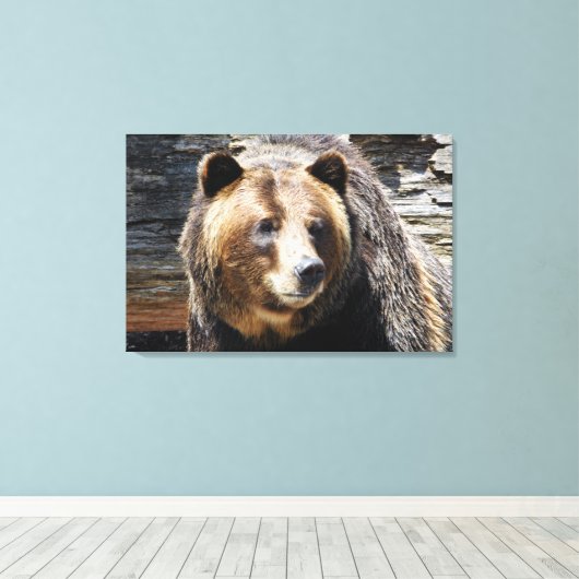 Grizzly Beer profiel verpakt canvas print (Insitu (Houten vloer))