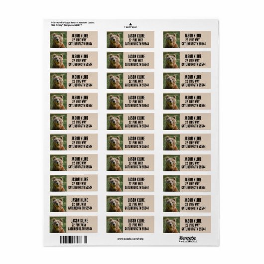 GRIZZLY BEER Return Address Labels (Full Sheet)