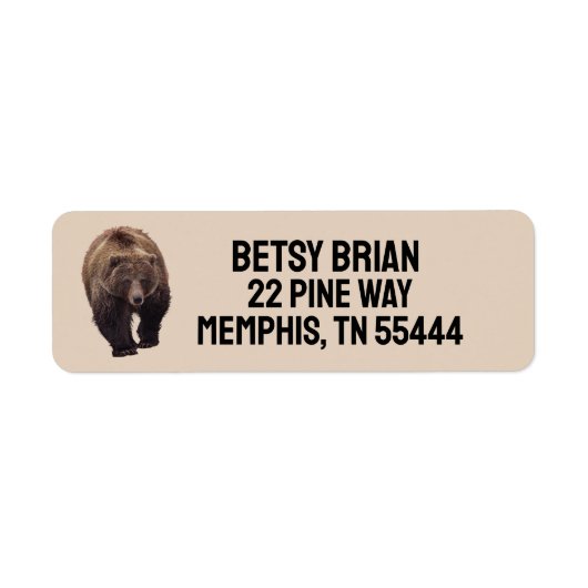 GRIZZLY BEER Return Address Labels (Voorkant)