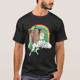 Grizzly Beer Riding Lepricorn Unicorn Gift St Patr T-shirt