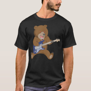Grizzly Beer Rock Band Guitarist Musician Music Lo T-shirt