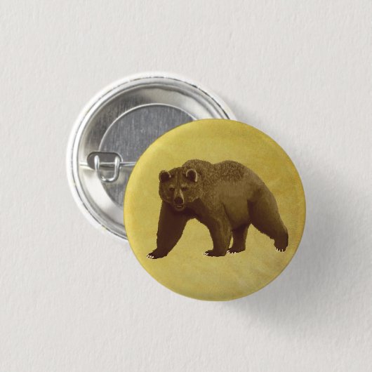 Grizzly Beer Ronde Button 3,2 Cm (Voorkant /achterkant)