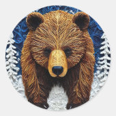 Grizzly Beer Ronde Sticker (Voorkant)