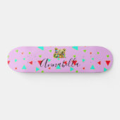 Grizzly Beer Roze Persoonlijk Skateboard (Horizontaal)