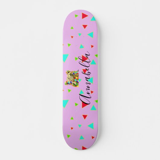 Grizzly Beer Roze Persoonlijk Skateboard (Voorkant)