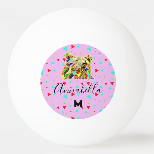 Grizzly Beer Roze Pingpongbal (Voorkant)
