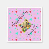 Grizzly Beer Roze Servet (Voorkant)