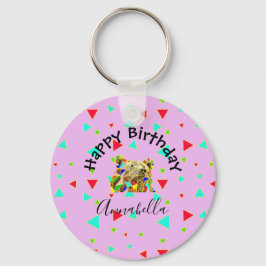 Grizzly Beer Roze Sleutelhanger