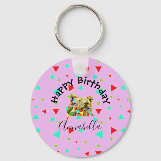 Grizzly Beer Roze Sleutelhanger (Voorkant)