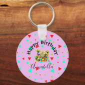 Grizzly Beer Roze Sleutelhanger (Voorkant)