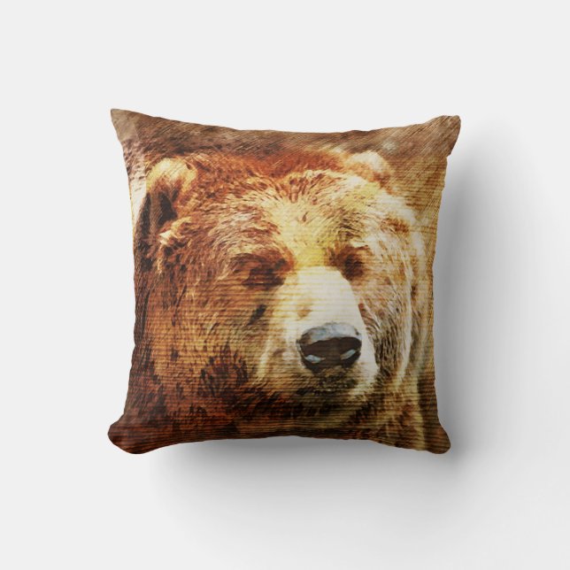 Grizzly Beer Rustic Sierkussen (Voorkant)