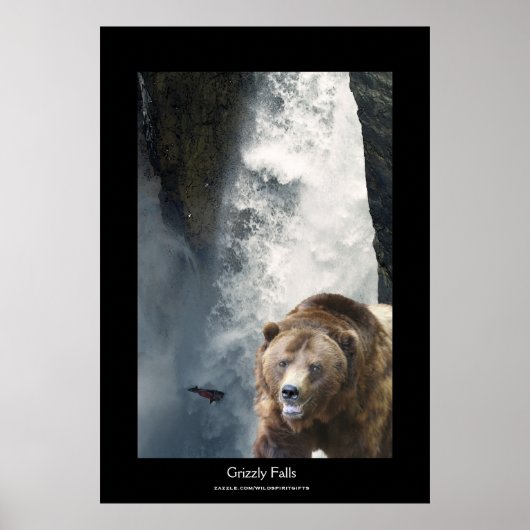 Grizzly Beer & Salmon Wildlife Supporter Poster (Voorkant)