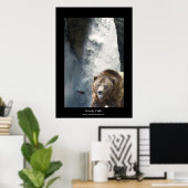 Grizzly Beer & Salmon Wildlife Supporter Poster (Thuiskantoor)