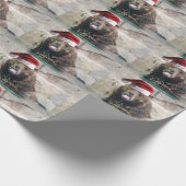Grizzly Beer Santa Claus Cadeaupapier (Hoek)