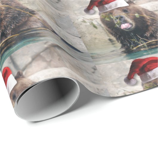 Grizzly Beer Santa Claus Cadeaupapier (Rol Hoek)