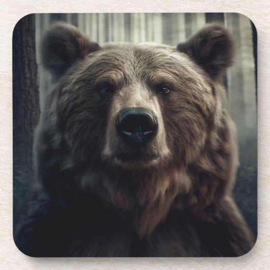 Grizzly Beer schilderij Bier Onderzetter (Voorkant)