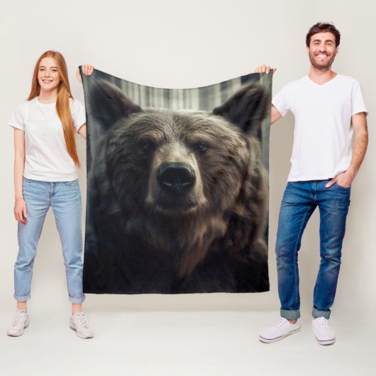 Grizzly Beer schilderij Fleece Deken (In situ)