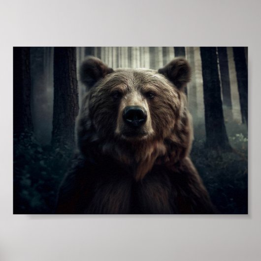 Grizzly Beer schilderij Poster (Voorkant)
