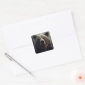 Grizzly Beer schilderij Vierkante Sticker (Envelop)