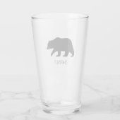 Grizzly Beer Silhouet met aangepaste tekst Glas (Achterkant)