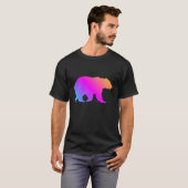 Grizzly Beer Silhouette Colorful Pastels T-shirt (Voorkant volledig)