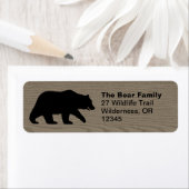Grizzly Beer Silhouette Retour Adreslabels Etiket (Insitu)