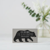 Grizzly Beer Silhouette Rustic Weathered Faux Visitekaartje (Staand voorkant)