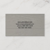 Grizzly Beer Silhouette Rustic Weathered Faux Visitekaartje (Achterkant)