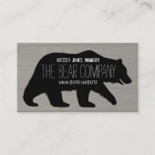 Grizzly Beer Silhouette Rustic Weathered Faux Visitekaartje (Voorkant)