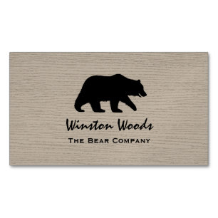 Grizzly Beer Silhouette Simple Wildlife Graphic Magnetisch Visitekaartje