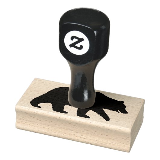 Grizzly Beer Silhouette Wilde Dier Rubberstempel (Stempel)