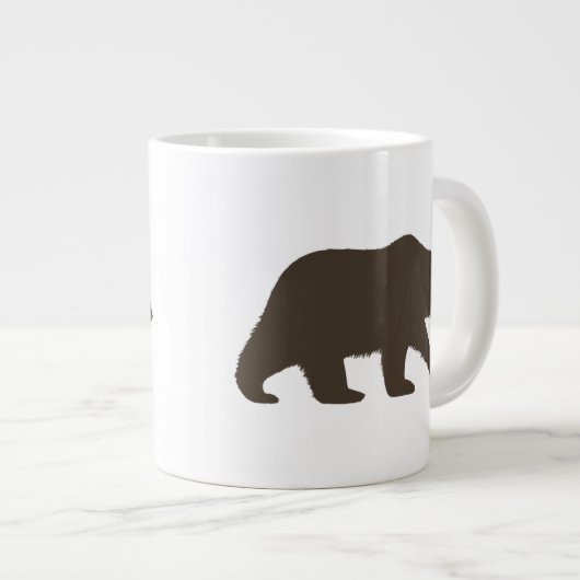 Grizzly Beer Silhouette | Wilde dieren Grote Koffiekop (Voorkant rechts)