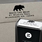 Grizzly Beer Silhouette Wildlife Retouradres Zelfinktende Stempel