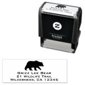 Grizzly Beer Silhouette Wildlife Retouradres Zelfinktende Stempel (In situ)