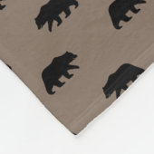 Grizzly Beer Silhouettes Pattern Country Wildlife Fleece Deken (Hoek)