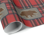 Grizzly Beer Silhouettes Pattern op Pset Cadeaupapier (Rol Hoek)