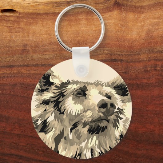 Grizzly beer sleutelhanger (Voorkant)