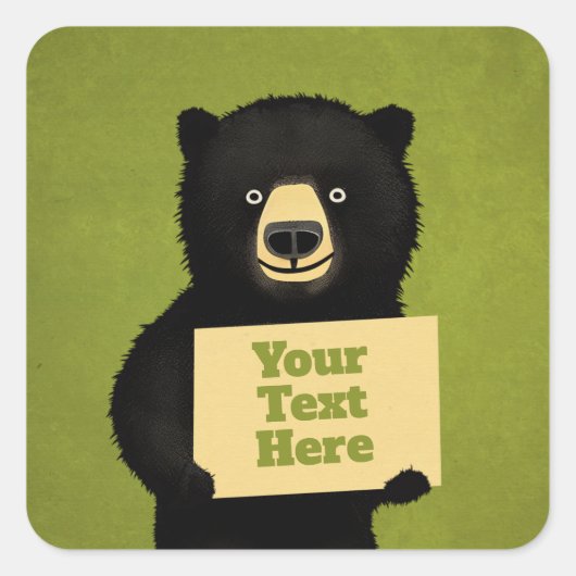 Grizzly Beer Square Sticker (Voorkant)