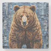 Grizzly beer stenen onderzetter (Voorkant)