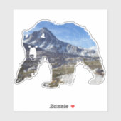 Grizzly Beer Sticker met Wilderness Silhouette (Vel)