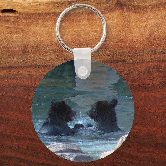 Grizzly Beer Swimming Party Sleutelhanger (Voorkant)