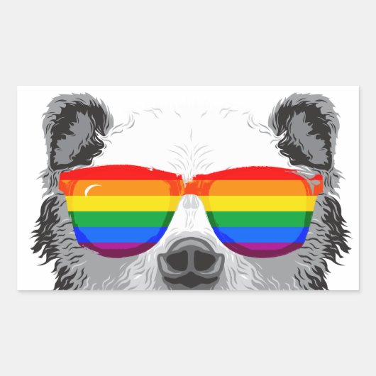Grizzly Beer Trots Rechthoekige Sticker (Voorkant)
