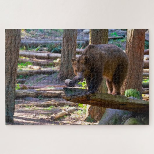 Grizzly Beer uitdagende wildgroei Legpuzzel (Horizontaal)