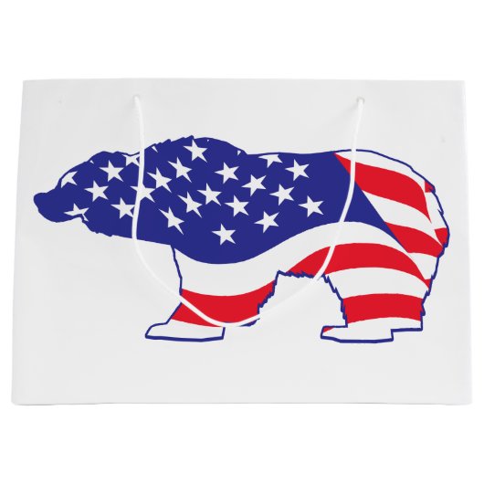 Grizzly Beer USA Flag Groot Cadeauzakje (Voorkant)