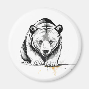 Grizzly Beer Vector Grafische Kunst Portret Dier Magneet