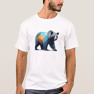 Grizzly Beer vectorkunst met levendige kleuren T-shirt