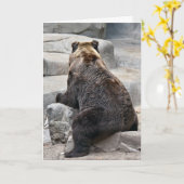 Grizzly Beer Verjaardag Humor Kaart (Gele Bloem)