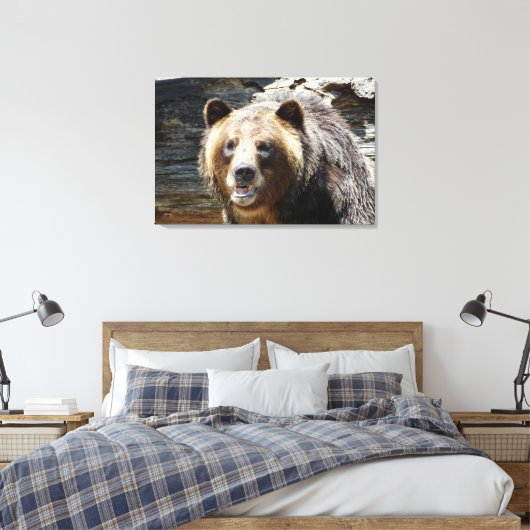 Grizzly Beer verpakt Canvas Print (Insitu (Slaapkamer))