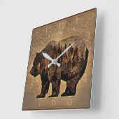 Grizzly Beer Vierkante Klok (Hoek)