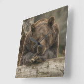 Grizzly Beer Vierkante Klok (Hoek)